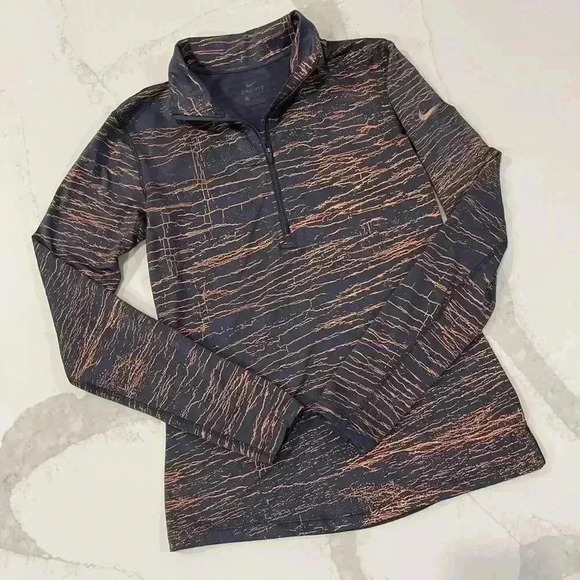 Nike Tops - Nike Pro DriFit HalfZip Pullover Activewear Top BlueCopper Womens Large TightFit